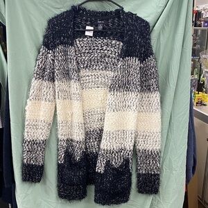 Style & Co. Black and Cream Knit Cardigan